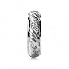 925 ezüst gyűrű - szemcsés felület ferde bemarásokkal