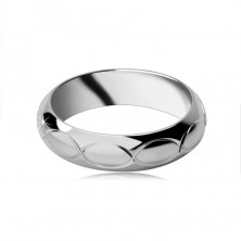 Gyűrű 925 ezüstből - búzaszem alakú bemarások
