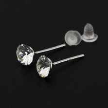 Ezüst bedugós fülbevaló - tiszta SWAROVSKI kristály