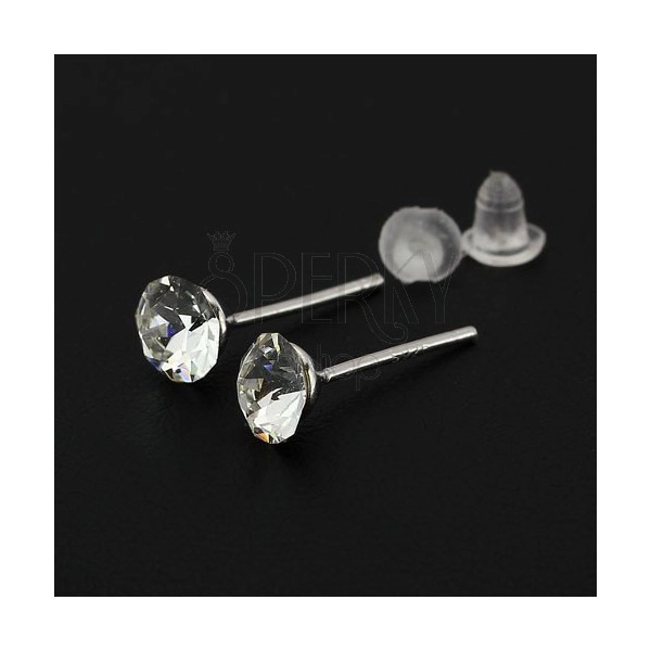 Ezüst bedugós fülbevaló - tiszta SWAROVSKI kristály