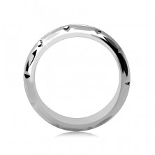 Gyűrű 925 ezüstből - fényes, merőlegesen elhelyezett mélyedések