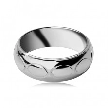Gyűrű 925 ezüstből - gravírozott ovális minta
