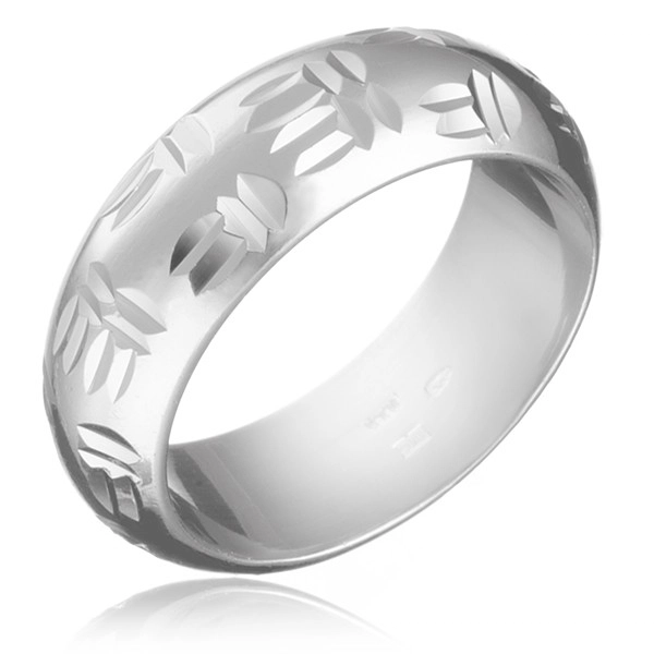 Ezüst gyűrű - indián minta, dupla bevágások - Nagyság: 58