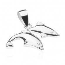 Sterling ezüst medál - két ugró delfin