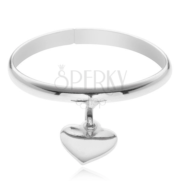 Gyűrű 925 ezüstből - szív alakú fűggő, állítható méret