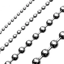Sebészeti acélból készült ezüst nyaklánc - golyócskák